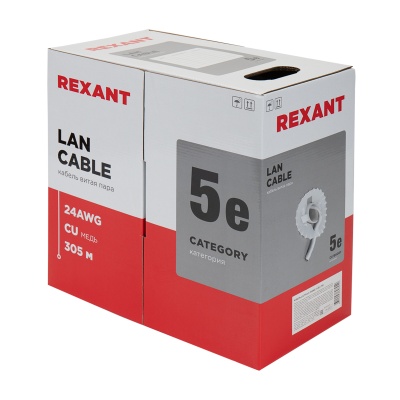 Кабель UTP  4PR  24AWG  CAT5e  305м  REXANT