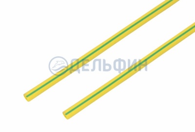 Термоусадочная трубка REXANT 6,0/3,0 мм, желто-зеленая, упаковка 50 шт. по 1 м