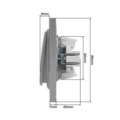 L / D Механизм  Выкл. 1 кл. прох. Серебро  (12)
