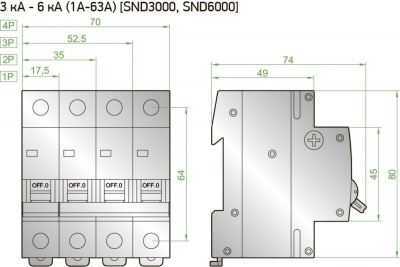 Автоматический выключатель 1P C 50A 6kA SIGMA ELEKTRIK