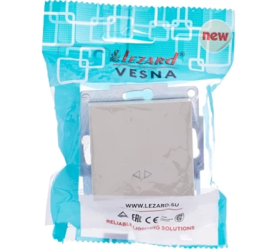 VESNA Выключатель двойной промежуточный крем (10шт/120шт)
