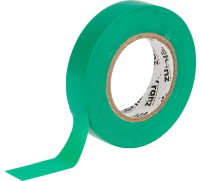 KRANZ Изолента ПВХ 0.13х15 мм, 25 м, зеленая (5 шт./уп.)