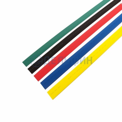 Набор термоусадочной трубки REXANT, 25,0/12,5 мм, пять цветов, упаковка 25 шт. по 1 м