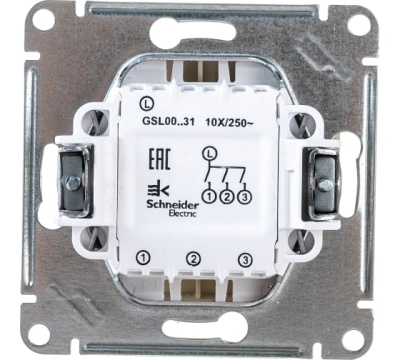 GLOSSA модуль Выключатель 3кл. крем сх.3, 10АХ  (20)