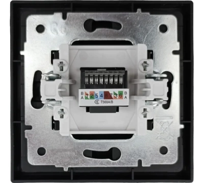 ZIMA Розетка компьютерная RJ45, кат. 6A,  черный бархат (10шт/120шт)