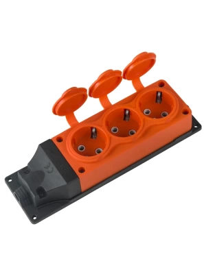 105 500 Колодка штепсельная-каучуковая, 3 гнезда (оранжевый)  Элемент