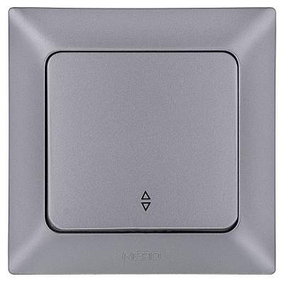 ARAS Выключатель проходной 1кл. 10А,250В, IP20  мет. серебро (12)
