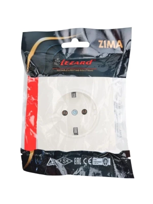 ZIMA Розетка с/з ПБТ слоновая кость безвинтовой зажим/клемма (10шт/120шт)