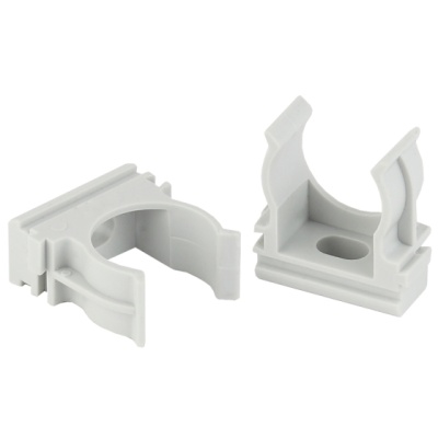 Клипса для труб 16 мм серая (упак.50шт) (кор=20уп)