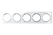 GARDA Рамка горизонтальная стеклянная на 5 приборов, цвет белый