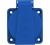 NE-AD 1*16 A Розетка щитовая внешняя  с крышкой , Синий IP 44(1/35/350)