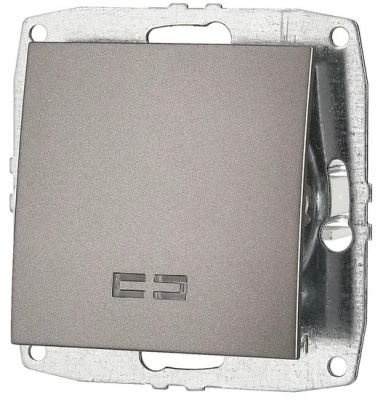 L / D Механизм  Выкл. 1 кл. с подсв. Антрацит  (12)