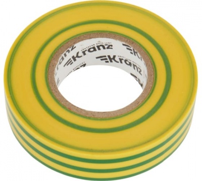Kranz Изолента ПВХ профессиональная, 0.18х19 мм, 20 м, желто-зеленая (10 шт./уп.)¶KR-09-2807