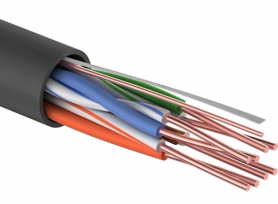 Кабель UTP PROconnect 4PR 24AWG, CCA, CAT5e, PE, черный, OUTDOOR, бухта 25 м