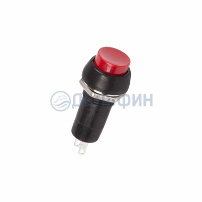 Выключатель-кнопка  250V 1А (2с) ON-(OFF)  Б/Фикс (на размыкание)  красная  REXANT (10)