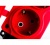NE-AD Колодка штепсельная 3-гн. с крышками, с/з, 16А, IP54 (каучук),Красный (1/12/120)