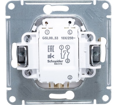 GLOSSA модуль Выключатель 2кл. с подсвет. крем сх.5а  (20)