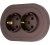 OSEN Розетка двойная с/з ПБТ Шоколад КРУГЛАЯ (10шт/120шт)