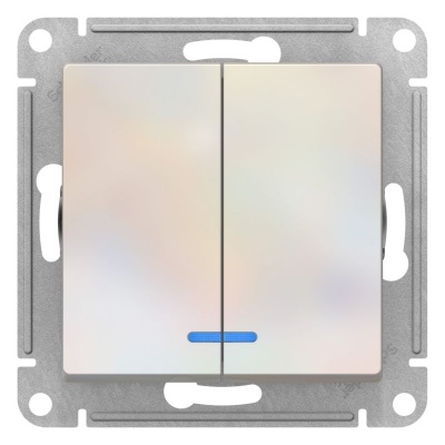AtlasDesign модуль Выключатель 2кл. с подсвет.жемчуг (10)