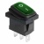 Выключатель клавишный 250V 6А (3с) ON-OFF зеленый  с подсветкой  Mini ВЛАГОЗАЩИТА REXANT   (10)