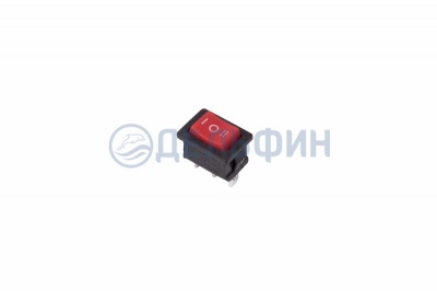 Выключатель клавишный 250V 6А (3с) ON-OFF-ON красный  с нейтралью  Mini  REXANT   (10)