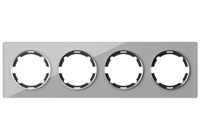 GARDA Рамка горизонтальная стеклянная на 4 прибора, цвет серый