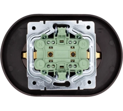 OSEN Розетка двойная с/з ПБТ Шоколад КРУГЛАЯ (10шт/120шт)