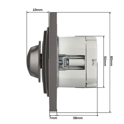 L / D Механизм  Диммер 800 W Антрацит  (6)