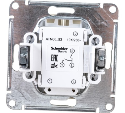 AtlasDesign модуль Выключатель 2кл. с подсвет. алюминий (10)