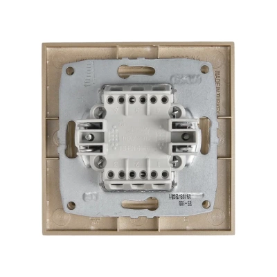 L / D Механизм  Выкл. 2 кл. с подсв. Титан  (12)