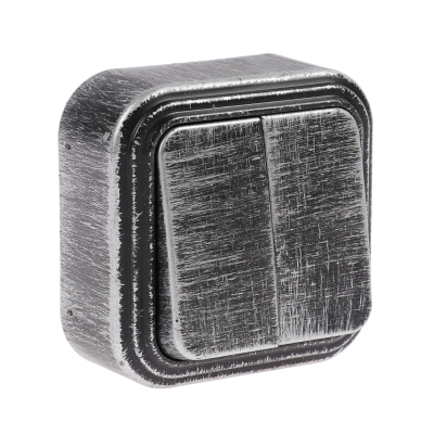 Выключатель 2-кл. откр. уст. VA 56-232-ЧС (пластик) черный под серебро (80)