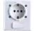 Розетка NE-AD с заземлением 16А 250В и выключателем 10А 250В, цвет белый Розетка NE-AD с заземлением 16А 250В и выключателем 10А 250В, цвет белый