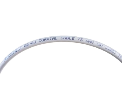 Кабель коаксиальный PROconnect RG-6U, 75 Ом, CCS/Al/Al, 48%, бухта 50 м, белый