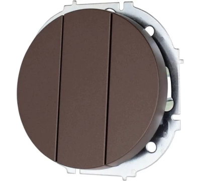 OSEN Выключатель тройной Шоколад  (10шт/120шт)