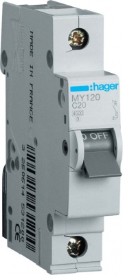 Hager Автоматический выключатель 1P 4.5kA C-20A 1M