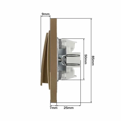 L / D Механизм  Выкл. 2 кл. с подсв. Титан  (12)