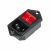 Выключатель клавишный 250 V 16 А (4с) ON-OFF красный с подсветкой и штекером C14 3PIN  REXANT   (10)
