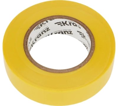 KRANZ Изолента ПВХ 0.13х19 мм, 25 м, желтая (5 шт./уп.)