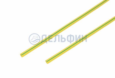 Термоусадочная трубка REXANT 3,0/1,5 мм, желто-зеленая, упаковка 50 шт. по 1 м