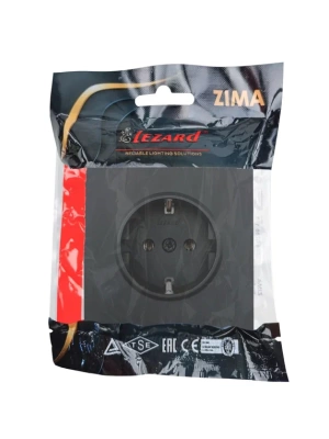 Розетка LEZARD ZIMA Черный бархат 704-4288-122BQC (10шт/120шт)