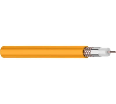 Кабель коаксиальный REXANT RG-6U+Cu нг(А)-HF, Cu/Al/Cu, 64%, 75 Ом, бухта 100 м, оранжевый