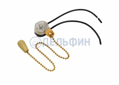 Выключатель для настенного светильника c проводом и деревянным наконечником  «Gold» REXANT   (10)
