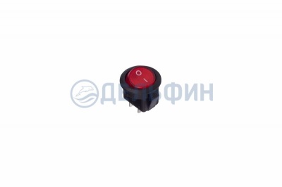 Выключатель клавишный круглый 250V 3А (2с) ON-OFF красный  Micro  REXANT   (10)