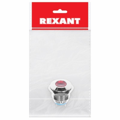 Индикатор металл Ø16 220В подсв/красная LED  REXANT (1/500)