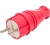 NE-AD Вилка штепсельная с кольцом с/з 16А (каучук),Красный (1/35/350)
