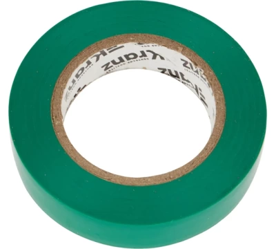 KRANZ Изолента ПВХ 0.13х15 мм, 20 м, зеленая (10 шт./уп.)