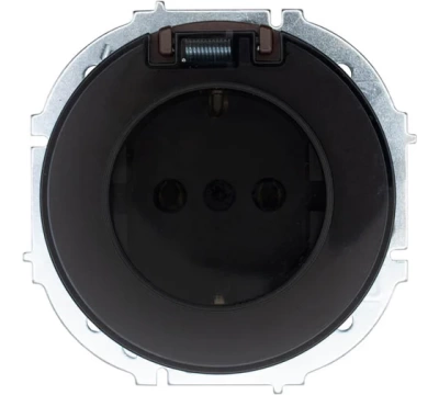 OSEN Розетка с/з с крышкой ПБТ Шоколад (10шт/120шт)