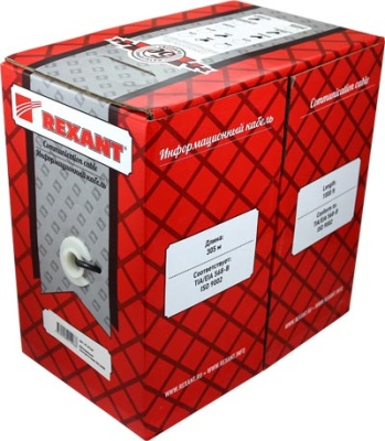 Кабель витая пара REXANT FTP 2PR 24AWG, CAT5e STRANDED (бухта 305 м)