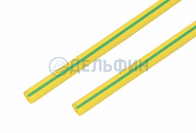 Термоусадочная трубка REXANT 15,0/7,5 мм, желто-зеленая, упаковка 50 шт. по 1 м