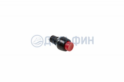 Выключатель-кнопка  250V 1А (2с) (ON)-OFF  Б/Фикс  красная  Micro  REXANT (10)